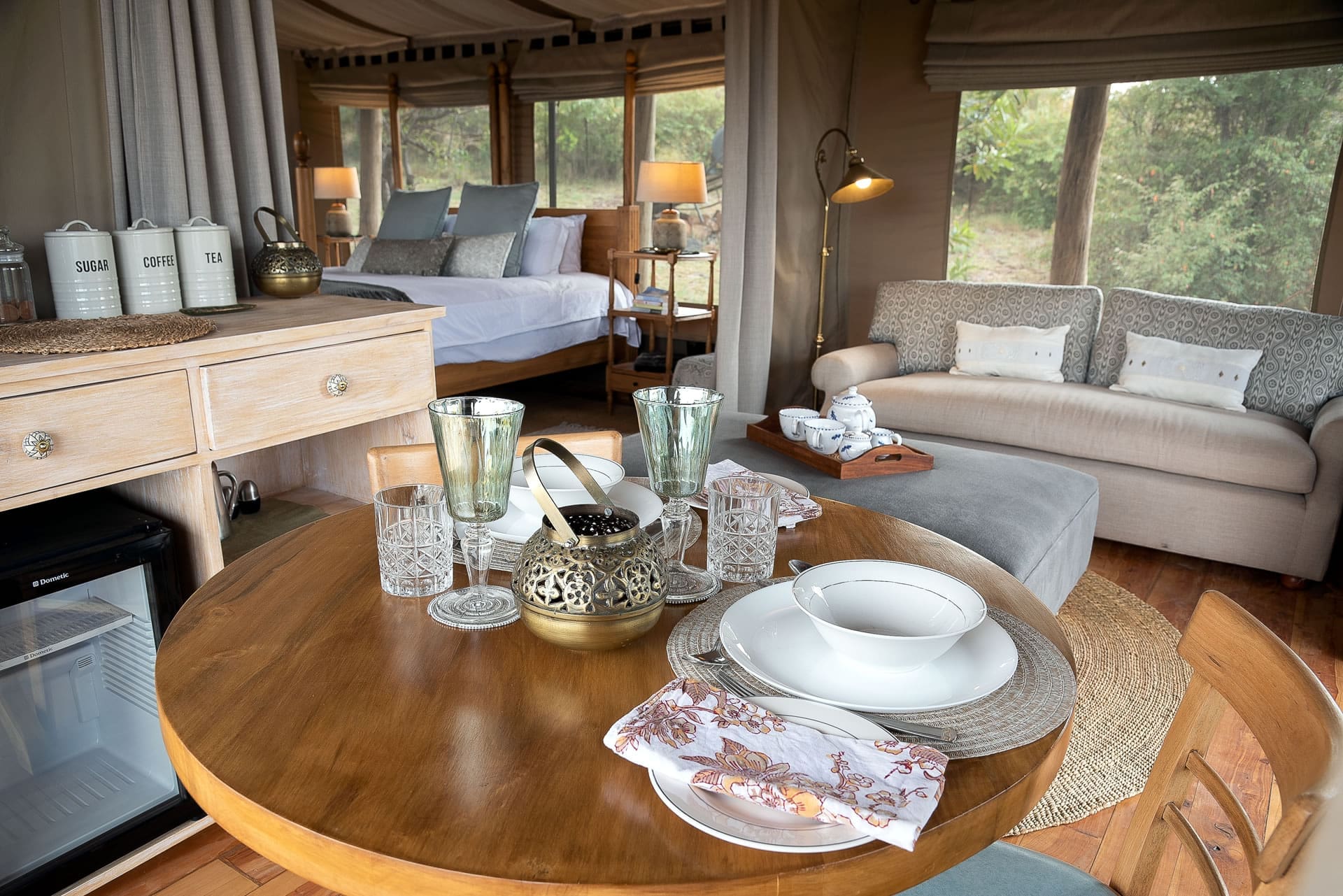 Dining in the tent